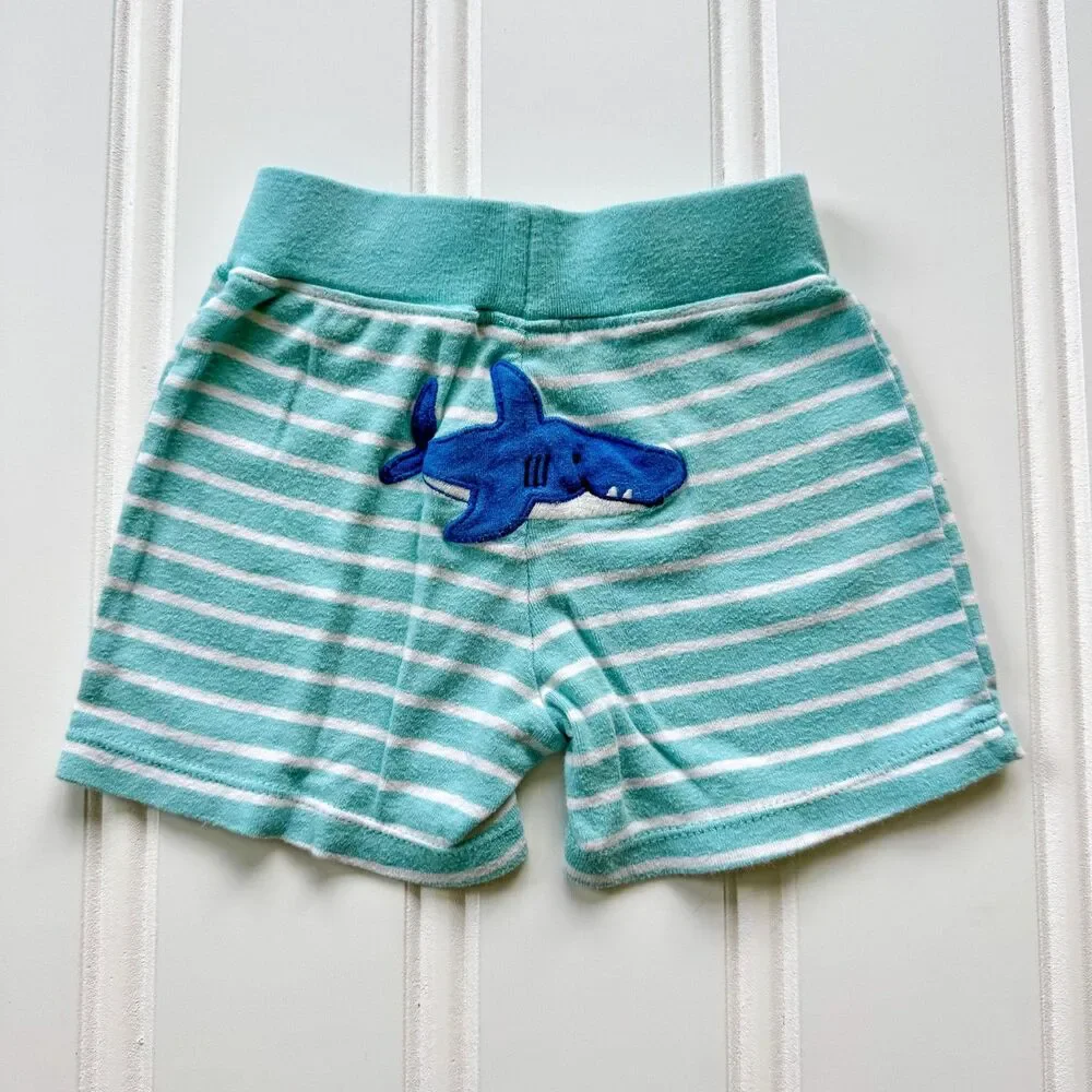 4/$10 - Carter's Shark Cotton Tank Top Onesie and Shorts Set